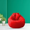 MACCA XXL Faux Leather Bean Bag Filled with Beans Ready to Use (Pink)