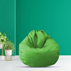 macca xxxxl faux leather bean bag filled with beans ready to use green