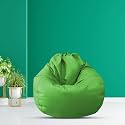 MACCA XXXXL Faux Leather Bean Bag Filled with Beans Ready to Use (Green)