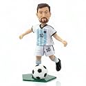 Maccabi Art Official Lionel Messi Argentina Soccer Action Figure, 4.5" Collectible with Movable Arms & Head, Display Stand