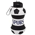 Maccabi ART Tottenham Clip-On Collapsible 1 Liter, 34 oz. size BPA-Free Silicone Soccert Large Water Bottle