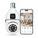 MacCam Dual Lens 4MP/8MP WiFi Smart Light Bulb Camera for Home | Full HD | Color Night Vision | Two Way Audio | Wireless Indoor Security Camera with Mobile App V380 Pro (Dual Lens Light Camera2)