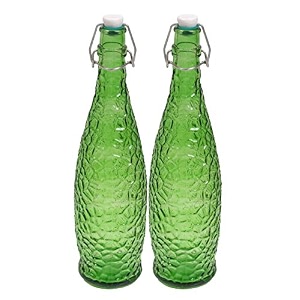 machak crick glass water bottle for fridge 1 ltr green set of 2