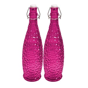 machak crick glass water bottle for fridge 1 ltr purple set of 2