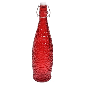 machak crick glass water bottle for fridge  1 litre reusable bottles with leak-proof cap  stylish amp durable drinking bottles for home office gym  set of 1 red