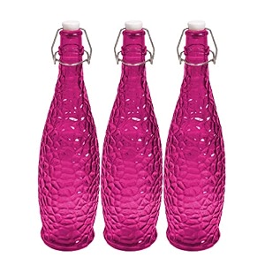 machak crick glass water bottle for fridge 1 ltr purple set of 3