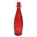 MACHAK Crick Glass Water Bottle for Fridge | 1 Litre Reusable Bottles with Leak-Proof Cap | Stylish &amp; Durable Drinking Bottles for Home, Office, Gym | Set of 1 (Red)
