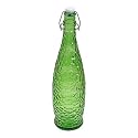 Machak Crick Glass Water Bottle For Fridge 1 ltr (Green, Set of 2)