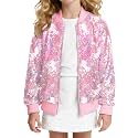 MaciRept Girls Sequin Jacket Kids Sparkle Bomber Coats Glitter Zip Up Long Sleeve Jackets Outwear with Pockets 4-9Y