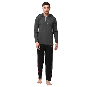 mack jonney - cotton blend night suit pajama set for men with hodded full sleeve t-shirt and track pant-vj-mns-ttp-group17