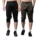 Mack Jonney Dryfit Lycra Solid 3/4th Capri for Men (Pack of 2)-Dryfit_D13_BLK_OLV_02-P