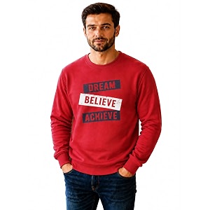 Mack Jonney Mens Printed Fleece SweatshirtFull Sleeve