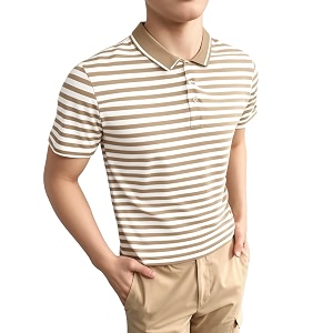 Mack Jonney Mens Striped Cotton Rich Collar