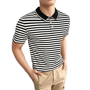 Mack Jonney Mens Striped Cotton Rich Collar