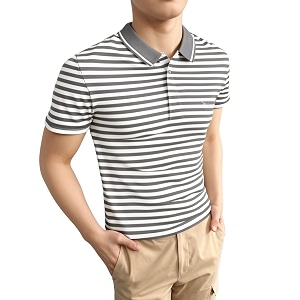 Mack Jonney Mens Striped Cotton Rich Collar