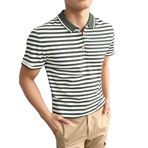 Mack Jonney Mens Striped Cotton Rich Collar