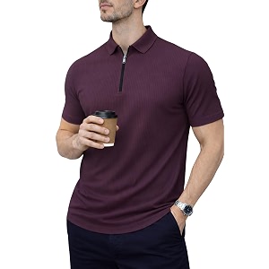 Mack Jonney Men Ribbed Polo T-Shirt