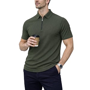Mack Jonney Men Ribbed Polo T-Shirt