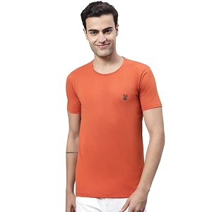 Mack Jonney Men Round Neck Cotton Solid
