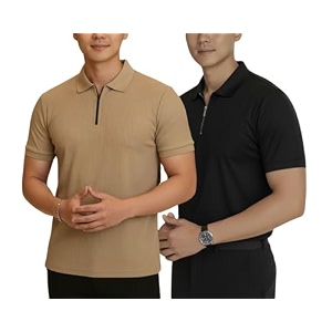 MACK JONNEY Mens Cotton Self Design Polo