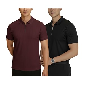 MACK JONNEY Mens Cotton Self Design Polo