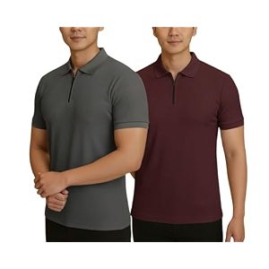 MACK JONNEY Mens Cotton Self Design Polo