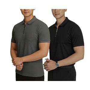 MACK JONNEY Mens Cotton Self Design Polo