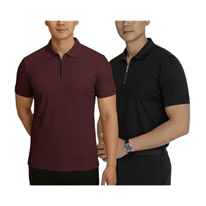 MACK JONNEY Mens Cotton Self Design Polo