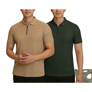 MACK JONNEY Mens Cotton Self Design Polo