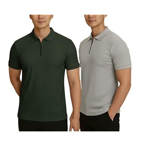 MACK JONNEY Mens Cotton Self Design Polo