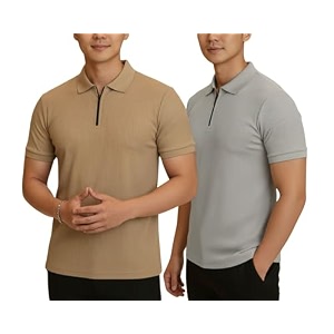 MACK JONNEY Mens Cotton Self Design Polo