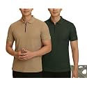 MACK JONNEY Mens Cotton Self Design Polo
