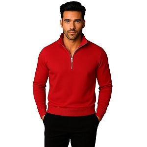 Mack Jonney Mens Fleece Half-Zip High Neck