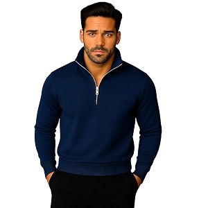 Mack Jonney Mens Fleece Half-Zip High Neck