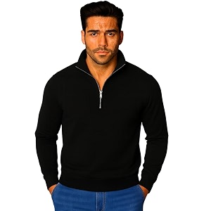 Mack Jonney Mens Fleece Half-Zip High Neck