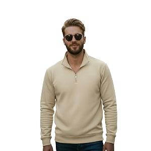 Mack Jonney Mens Fleece Half-Zip High Neck