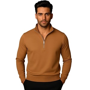 Mack Jonney Mens Fleece Half-Zip High Neck