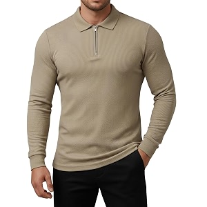 Mack Jonney Mens Premium Ribbed Half-Zip Polo