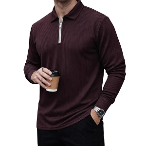 Mack Jonney Mens Premium Ribbed Half-Zip Polo