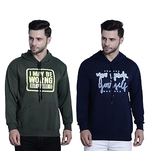 Mack Jonney Printed Hooded Cotton Fleece Sweatshirt