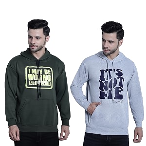 Mack Jonney Printed Hooded Cotton Fleece Sweatshirt