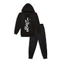 Mack Jonney Printed Hooded Cotton Fleece Tracksuit Co-Ord Set for Kids-MACK38112