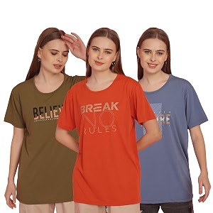 Mack Jonney Printed Round Neck Cotton Regular