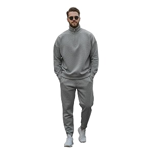 mack jonney solid half zipper track suit for men  co-ord set  warm fleece tracksuit set  full sleeve sweatshirt