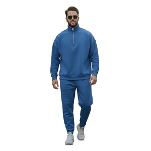 mack jonney solid half zipper track suit for men  co-ord set  warm fleece tracksuit set  full sleeve sweatshirt