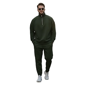 mack jonney solid half zipper track suit for men  co-ord set  warm fleece tracksuit set  full sleeve sweatshirt
