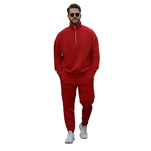 mack jonney solid half zipper track suit for men  co-ord set  warm fleece tracksuit set  full sleeve sweatshirt