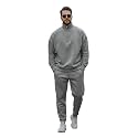 Mack Jonney Solid Half Zipper Track Suit for men | Co-ord Set | Warm Fleece Tracksuit Set | Full Sleeve Sweatshirt