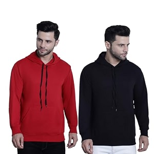 Mack Jonney Solid Hooded Cotton Fleece Sweatshirt
