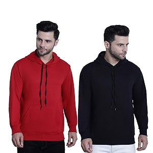 Mack Jonney Solid Hooded Cotton Fleece Sweatshirt